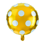 Balon foliowy w kropki złoto-biały