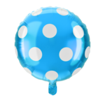 Balon foliowy w kropki niebiesko-biały