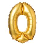 Balon foliowy cyfra 0 matowy złoty