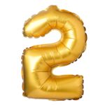 Balon foliowy cyfra 2 matowy złoty