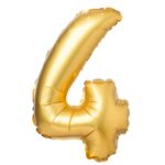 Balon foliowy cyfra 4 matowy złoty