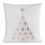 Poszewka świąteczna Joy 45 x 45 cm choinka kremowo-złoty