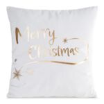 Poszewka świąteczna Joy 45 x 45 cm Merry Christmas kremowo-złoty