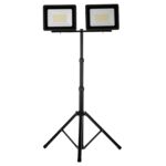 Naświetlacz LED 2 x 100 W slim z czarnym statywem 6400 K