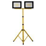 Naświetlacz LED 2 x 100 W slim z żółtym statywem