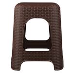 Taboret plastikowy Ratan 44 cm brązowy