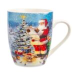 Kubek baryłka Mikołaj choinka 340 ml wielokolorowy