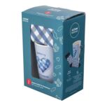 Kubek wysoki porcelanowy 430 ml w zestawie ze skarpetkami wielokolorowy