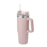 Kubek nierdzewny termiczny do samochodu z uchwytem 880 ml różowy