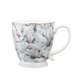 Filiżanka porcelanowa na stopce w magnolie Jumbo 420 ml błękitny