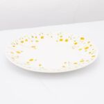 Talerz porcelanowy deserowy 19 cm w kaczeńce beżowo-żółty