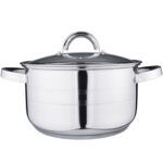 Garnek Remo ze stali nierdzewnej z pokrywką szklaną 4,7 l srebrny