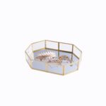 Taca z lustrem Golden honey 20 x 14 cm złoty
