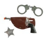 Zestaw szeryfa pistolet + odznaka + kajdanki