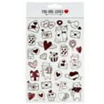 Zestaw naklejek walentynkowych