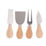 Nóż do sera komplet 4 sztuki srebrny