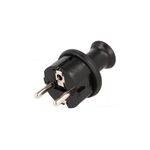 Wtyczka prosta z uziemieniem Uni-Schuko 2P + Z WT-40H czarna Plastrol