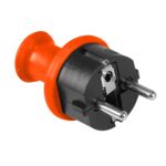 Wtyczka prosta z uziemieniem Uni-Schuko 2P + Z WT-40H pomarańczowa Plastrol