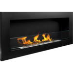 Biokominek 900 x 400 mm Slim czarny mat z szybą
