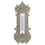 Termometr ozdobny 10 x 25 cm złoto-zielony