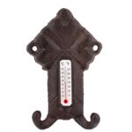 Termometr ozdobny z wieszakiem 7,5 x 12 x 2,5 cm brązowy