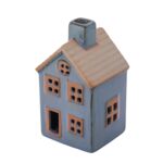 Domek porcelanowy led 6,5 x 6 x 11 cm niebieski
