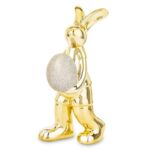 Figurka zając z jajkiem 21 x 8 x 11 cm złoty