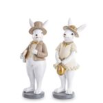 Figurka ozdobna zając w ubraniu mix