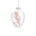 Zawieszka szklana jajko z kwiatkiem 9,5 x 6 x 6 cm