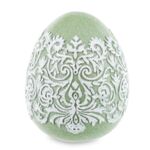 Jajko ozdobne 10 x 8 x 8 cm biało-zielony