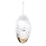 Bombka transparentna jajko ze złotym brokatem 15 x 10 x 10 cm