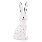 Figurka ozdobna zając w kropki 20 x 8 x 5 cm biało-czarny