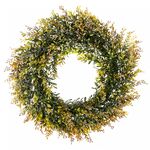 Wianek z bukszpanu 48 cm żółto-zielony