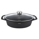Brytfanna aluminiowa Chef owalna 33,5 x 25 x 9,8 cm 3,8 l czarny
