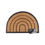 Wycieraczka gumowo-kokosowa Walker 60 x 40 cm półokrągły paski brązowy