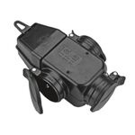 Gniazdo przenośne 3-krotne z klapkami, IP44, 16 A 230 V moc max 3680 W czarne