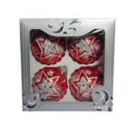 Zestaw bombek szklanych DEKOR II 8 cm mix 4 sztuki