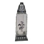 Znicz szklany LW L-1430 kalia 11 x 31 cm 36 h srebrny