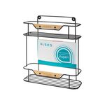 Półka łazienkowa prosta Aspen 2 piętra czarny