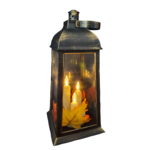 Latarenka LED 3 świece 31 x 14 cm złoto-czarny CORTINA POLAND