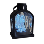 Latarenka LED z aniołkiem 18 x 13 cm czarny CORTINA POLAND