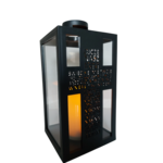 Latarenka LED Ojcze Nasz ciepły biały 27 x 13 cm czarny CORTINA
