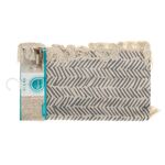 Dywanik Boho 45 x 75 cm kreski beżowo-czarny