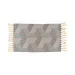 Dywanik Boho 45 x 75 cm prostokąty beżowo-szary