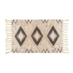 Dywanik Boho 60 x 90 cm romby czarno-beżowy