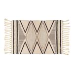 Dywanik Boho 60 x 90 cm geometryczny czarno-beżowy