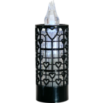 Świeca LED ażur serca 15 x 5 cm czarny CORTINA