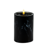 Świeca LED efekt czarnego marmuru 12,5 x 9 cm ciepły biały CORTINA