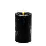 Świeca LED efekt czarnego marmuru 12,5 x 7,5 cm ciepły biały CORTINA