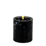Świeca LED efekt czarnego marmuru 10 x 9 cm ciepły biały CORTINA